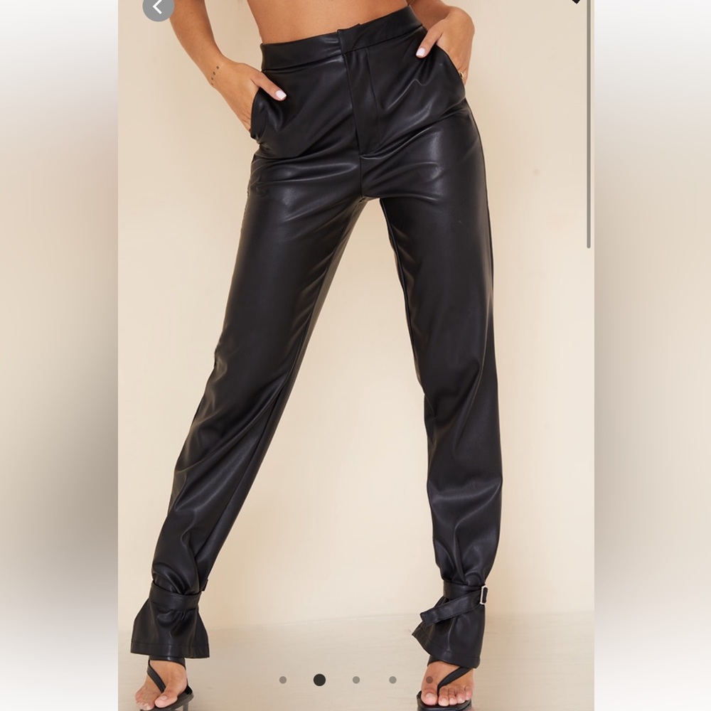 Faux leather pants